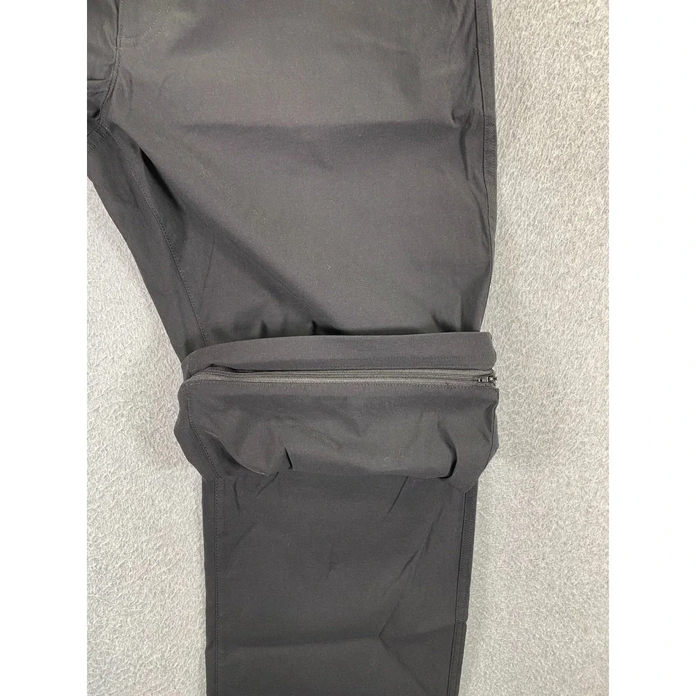 Eddie Bauer Convertible Tech Pant Mens 36x30 Black Hiking Outdoor Stretch Nylon